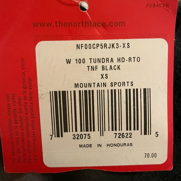 The North Face NWT size XS fleece full zip hooded black Tundra - Picture 4 of 6